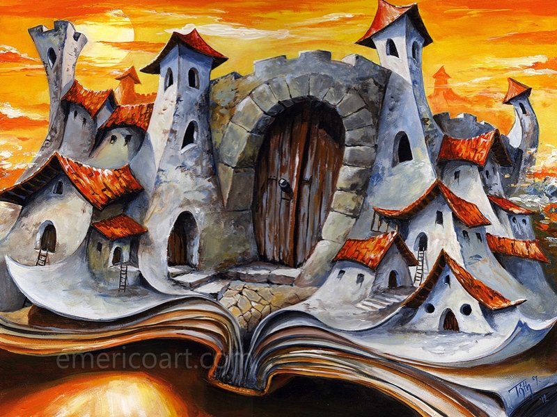 Fairytale city 05. Fantasy fine art painting by Emerico I. Toth.