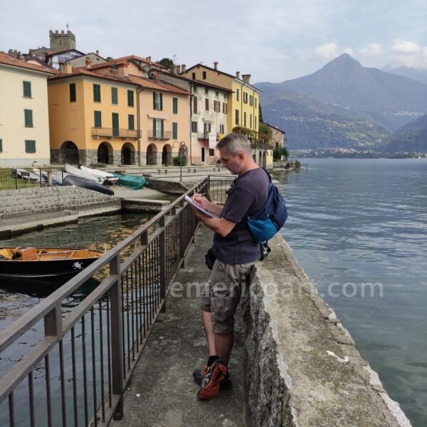 Emerico makes a sketch for the concept world of Lost Cities.